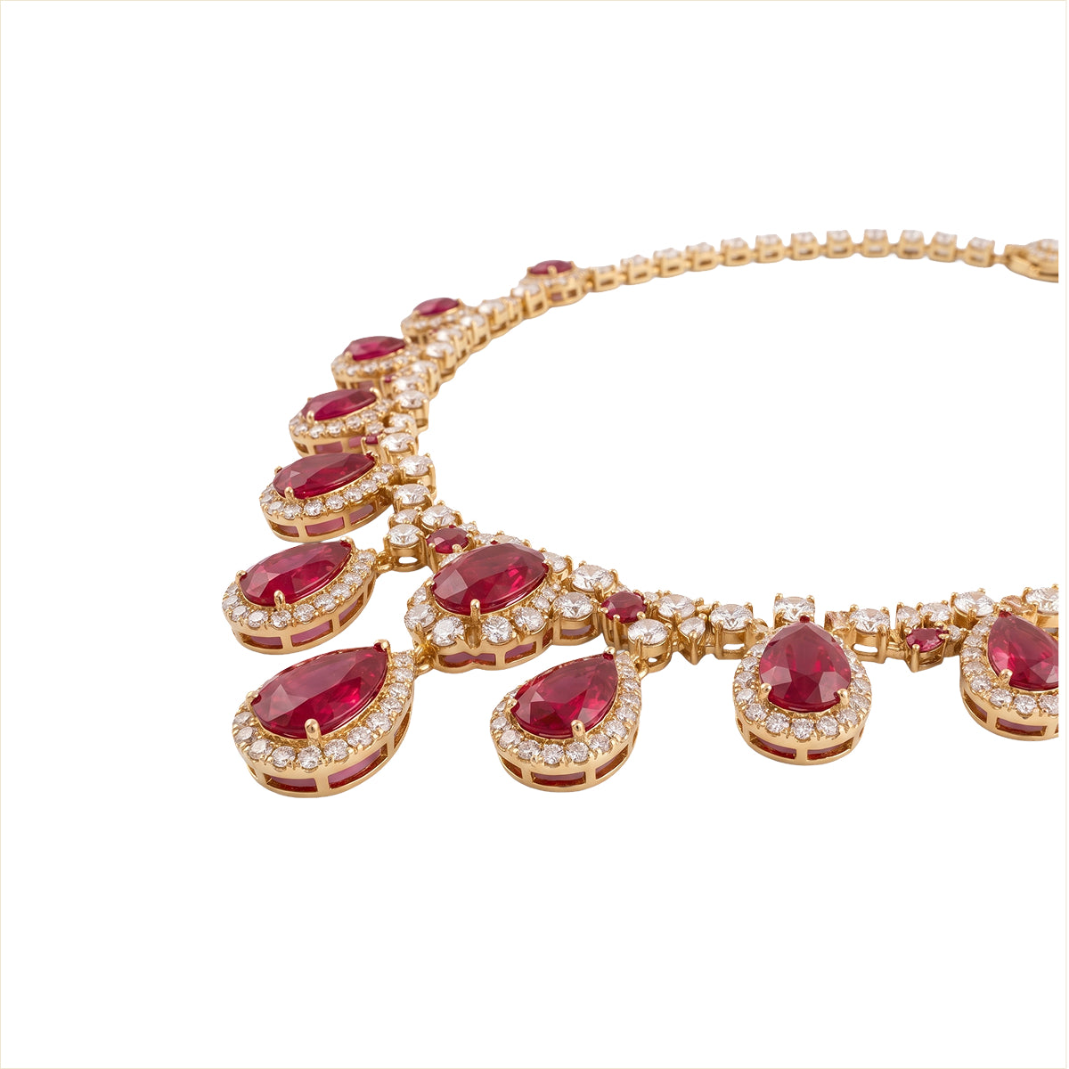 Royal Crimson Drop Necklace in Gold & Platinum
