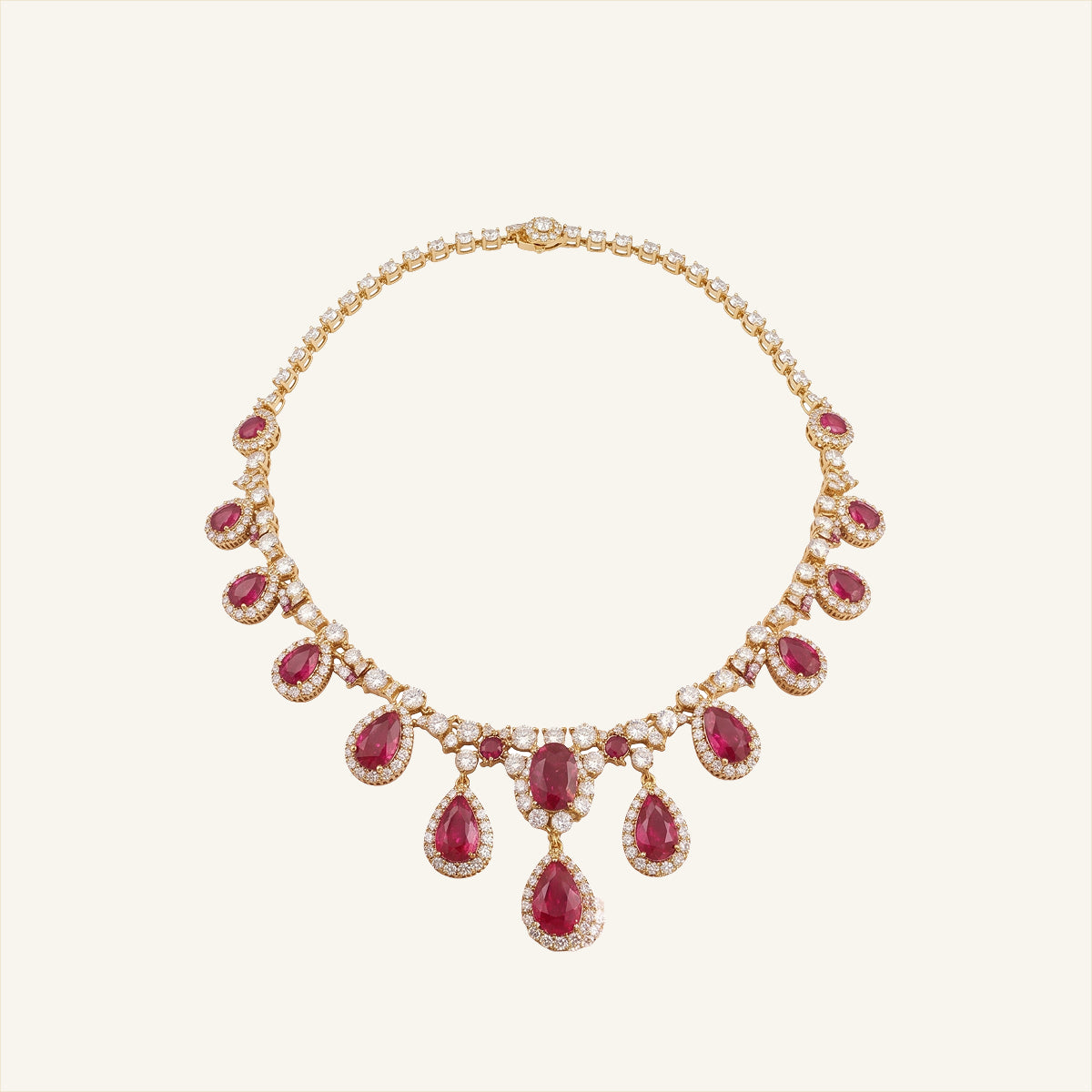 Royal Crimson Drop Necklace in Gold & Platinum