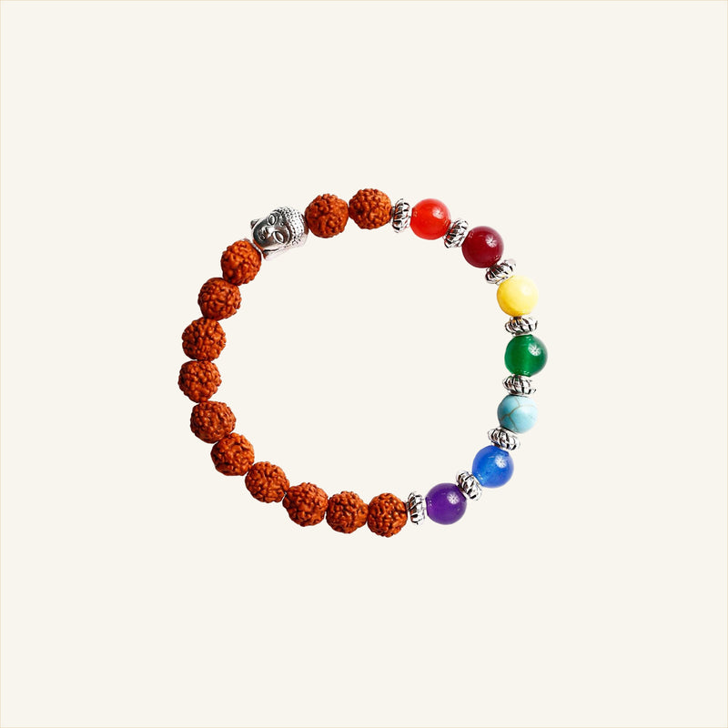 7 Chakra Rudraksha Buddha Bracelet