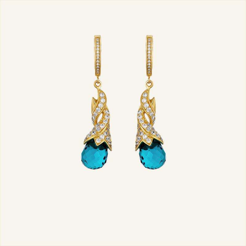 London Blue Topaz & Diamond Drop Earrings