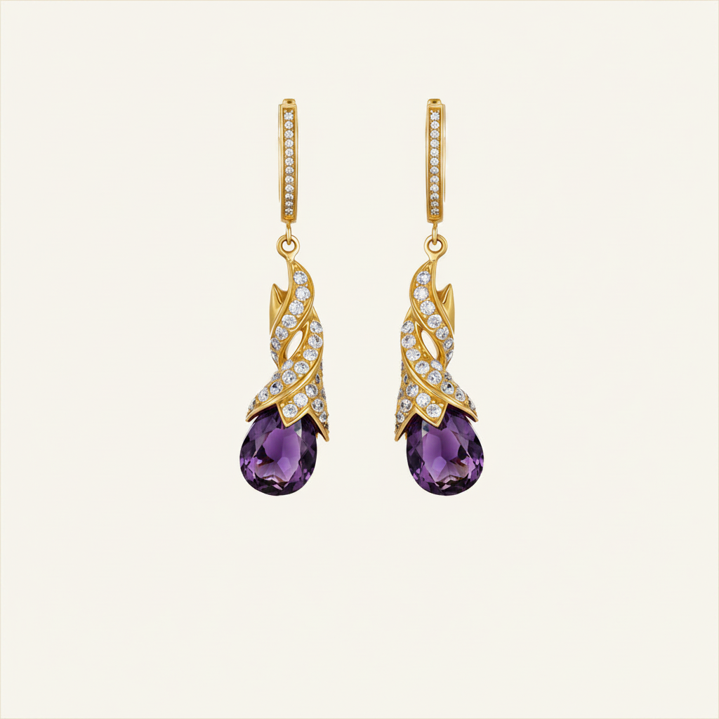 London Blue Topaz & Diamond Drop Earrings