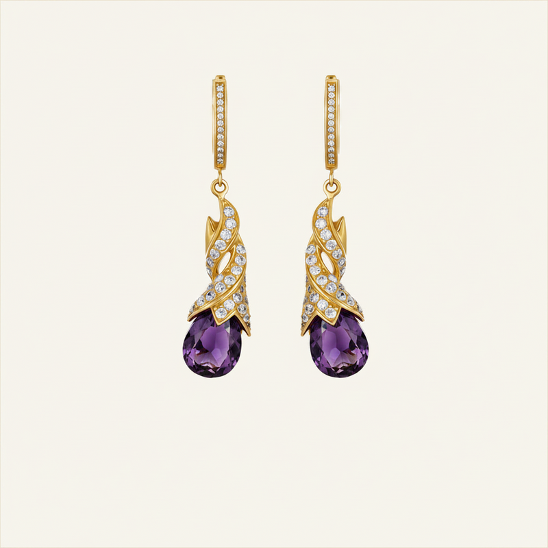 London Blue Topaz & Diamond Drop Earrings