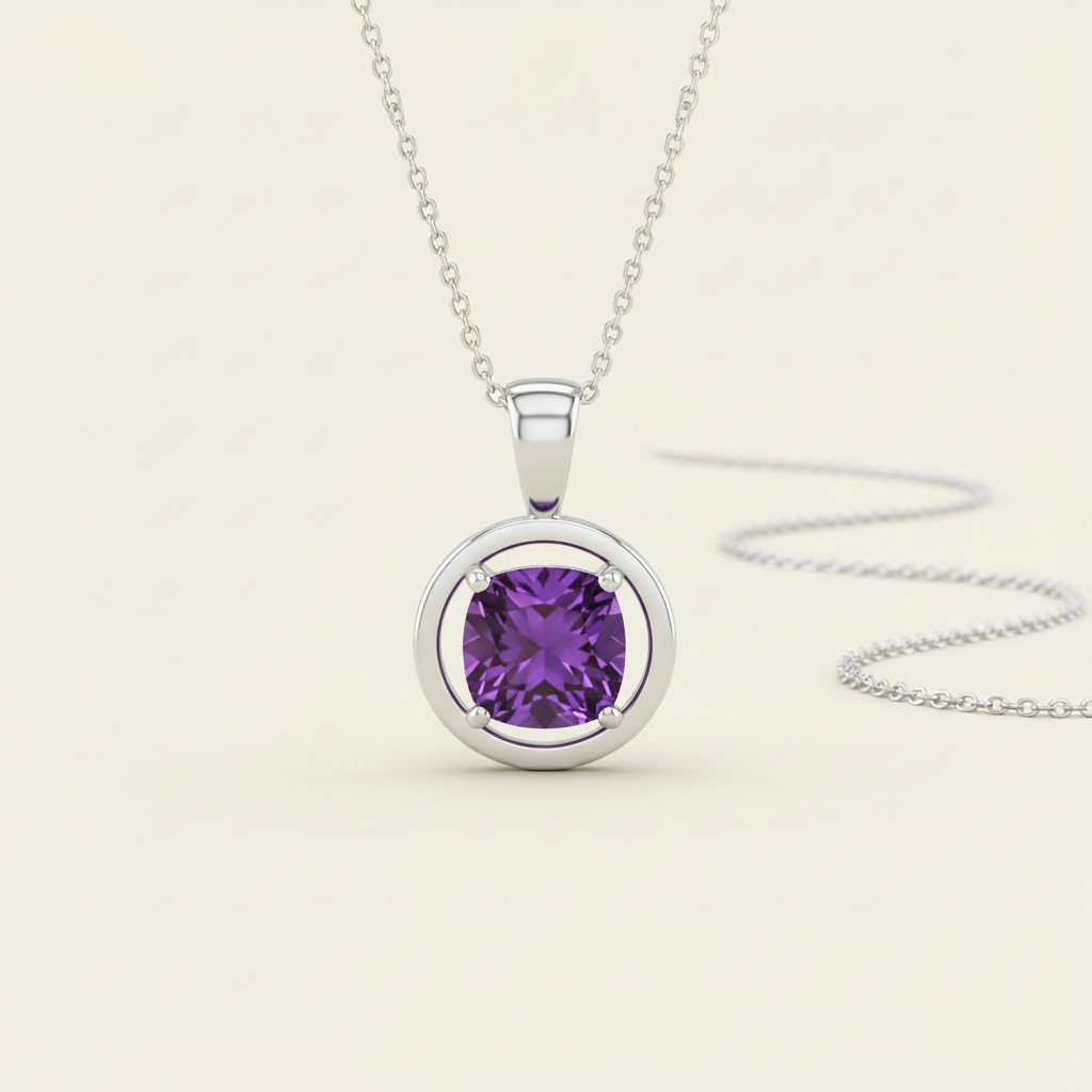 Modern Sapphire Pendant Necklace