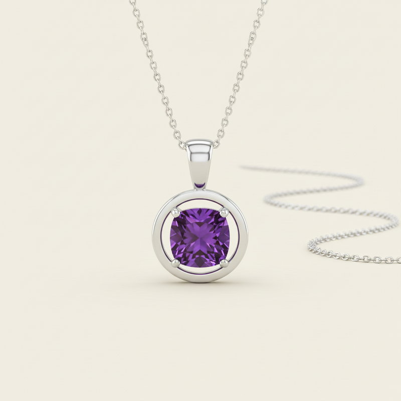 Modern Sapphire Pendant Necklace