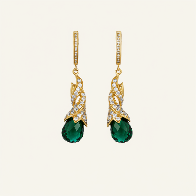 London Blue Topaz & Diamond Drop Earrings