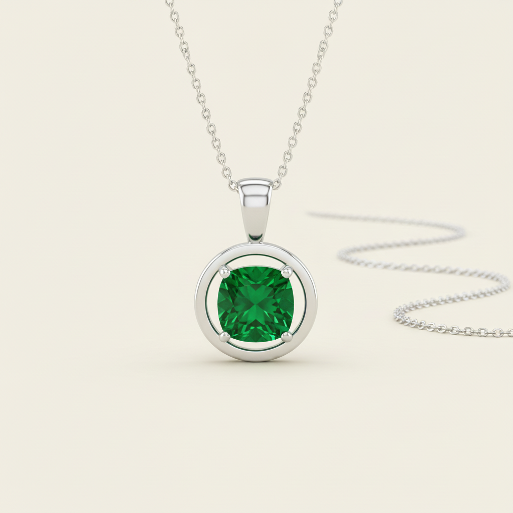 Modern Sapphire Pendant Necklace