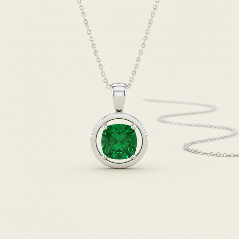 Modern Sapphire Pendant Necklace