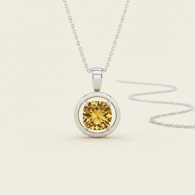 Modern Sapphire Pendant Necklace