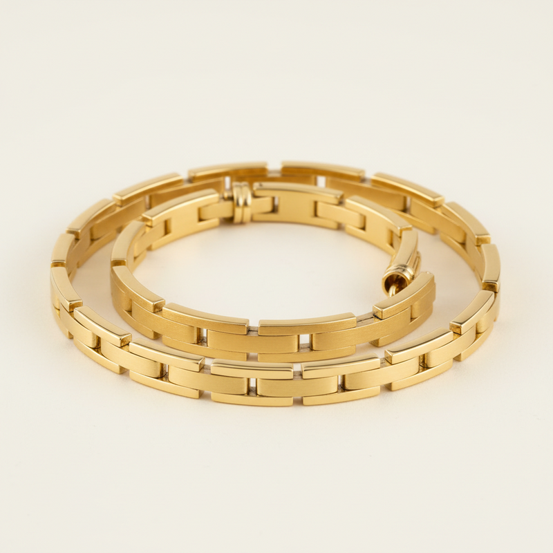 Modern Gold Link Bracelet
