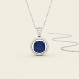 Modern Sapphire Pendant Necklace