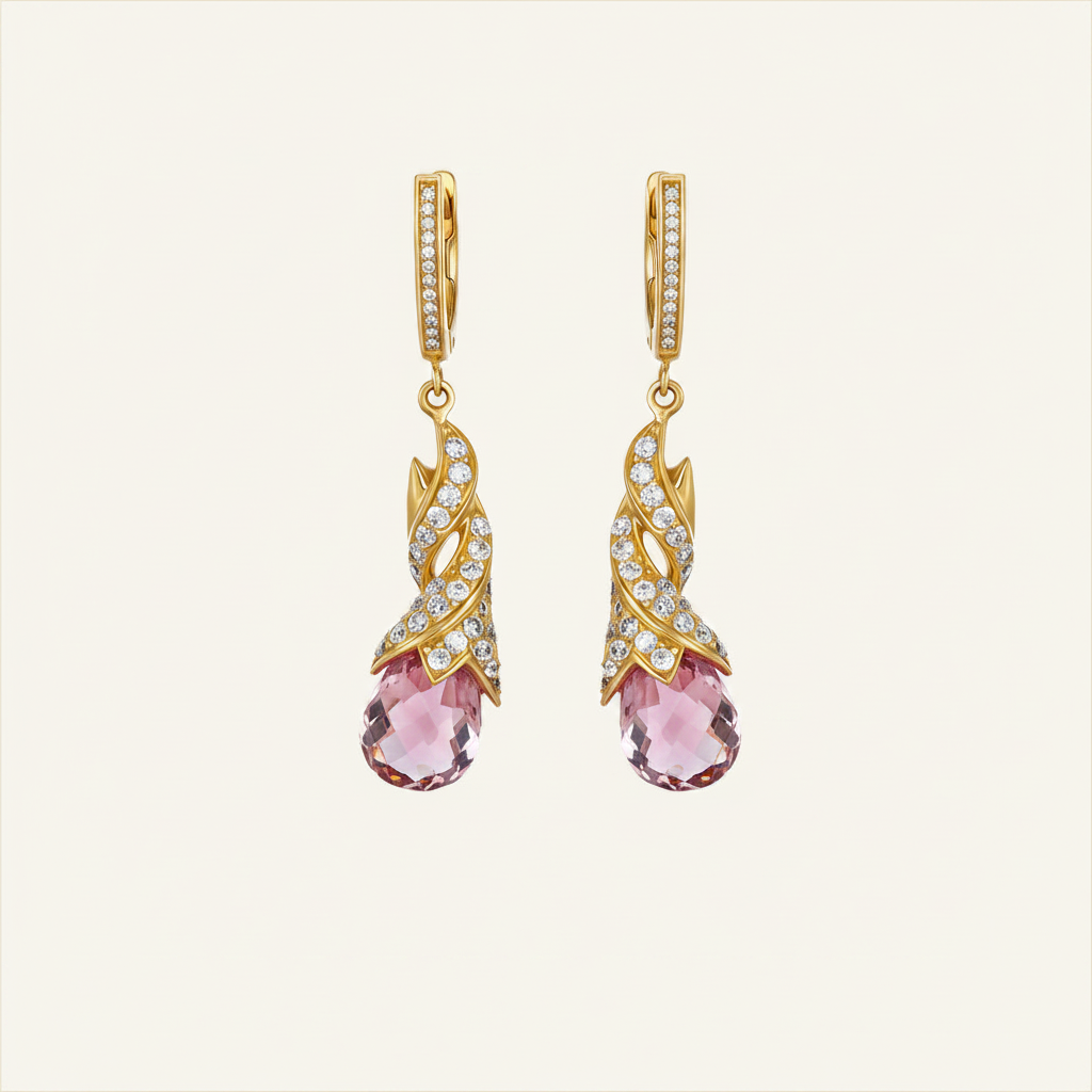 London Blue Topaz & Diamond Drop Earrings