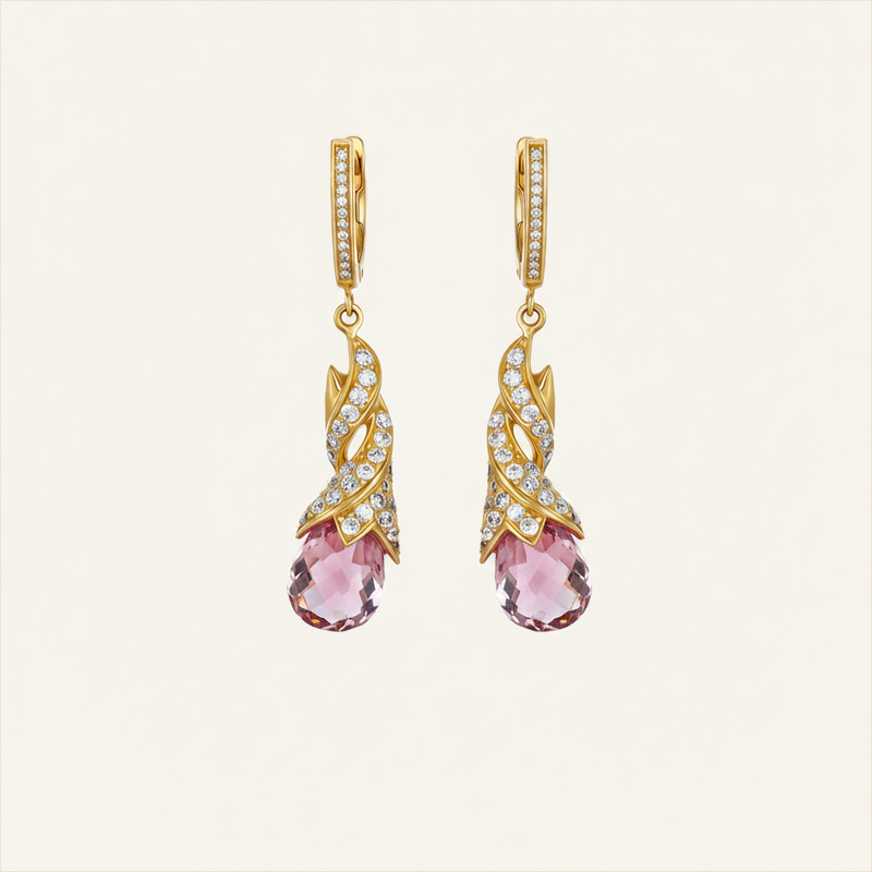 London Blue Topaz & Diamond Drop Earrings