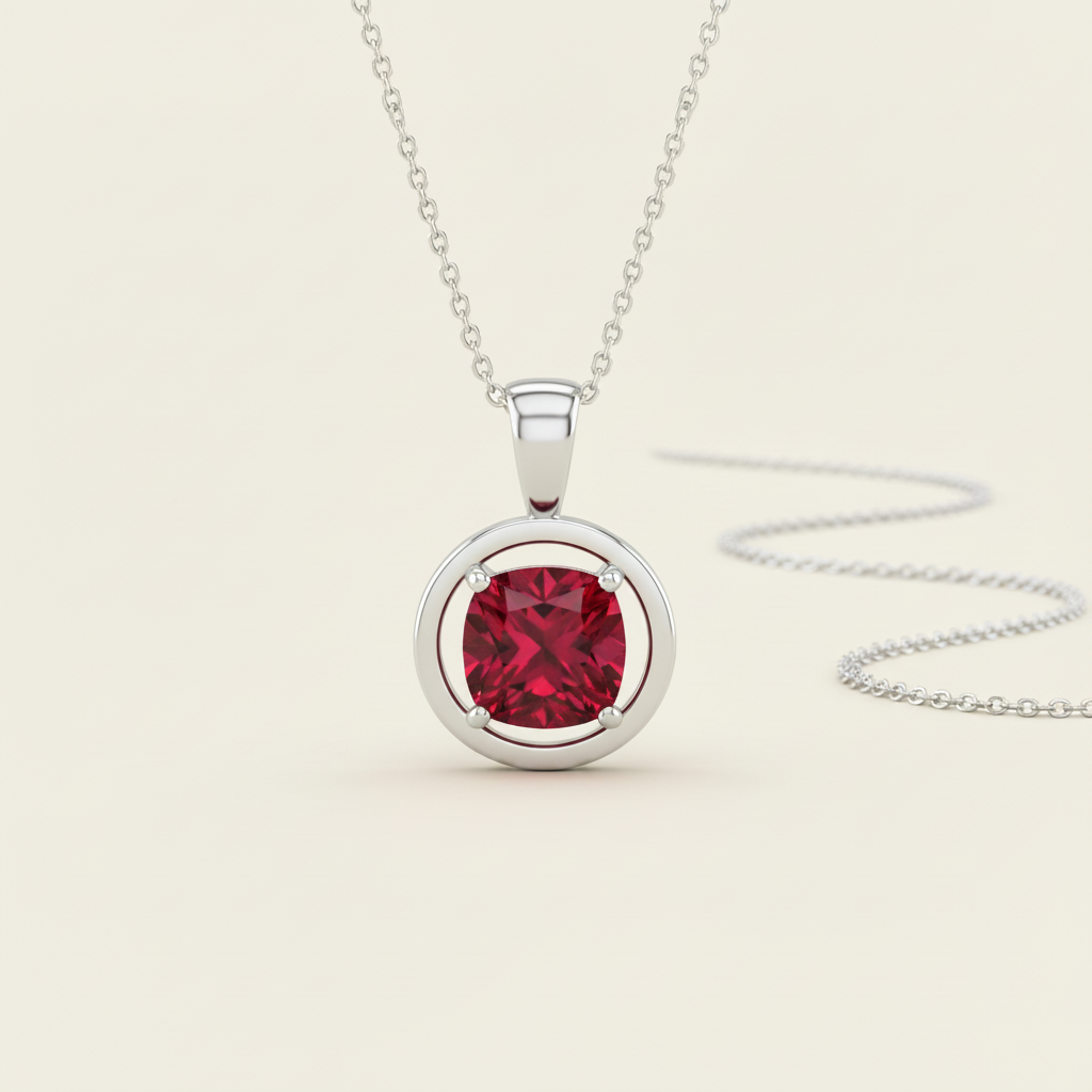 Modern Sapphire Pendant Necklace
