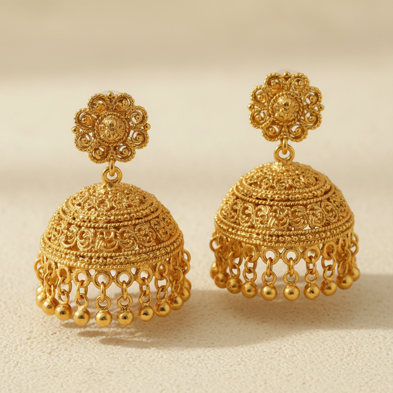Traditional Gold Chandelier Earrings