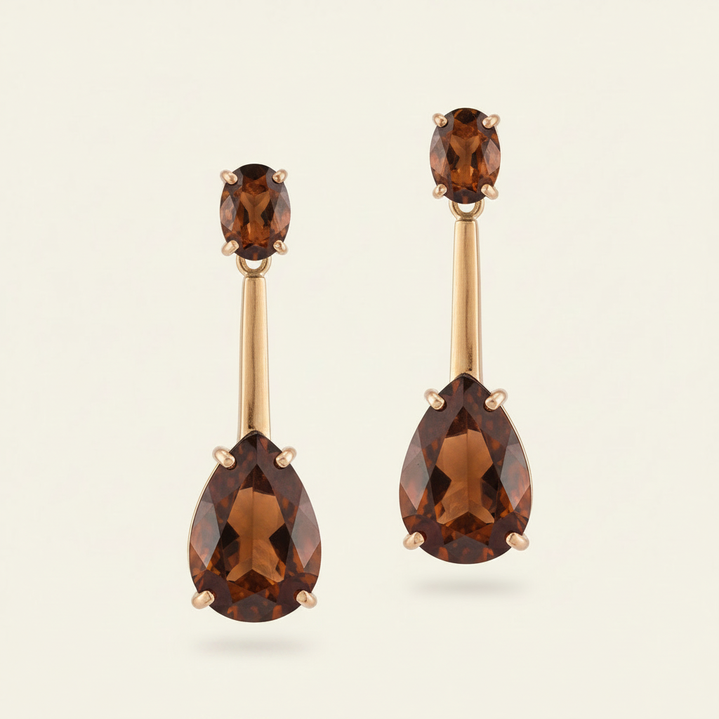 Modern Ruby Drop Earrings
